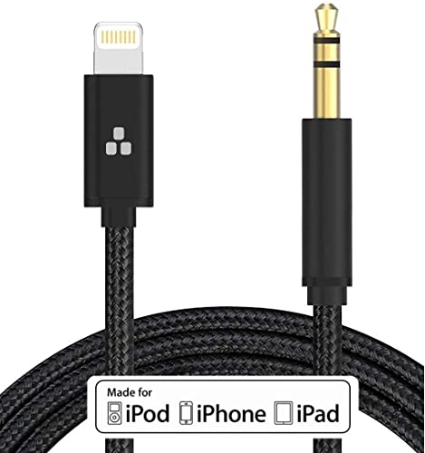 Кабел Aux за iPhone 12/13/14 (сертифицирани от Apple Пфи) Lightning към штекерному прави джак 3,5 мм за свързване на