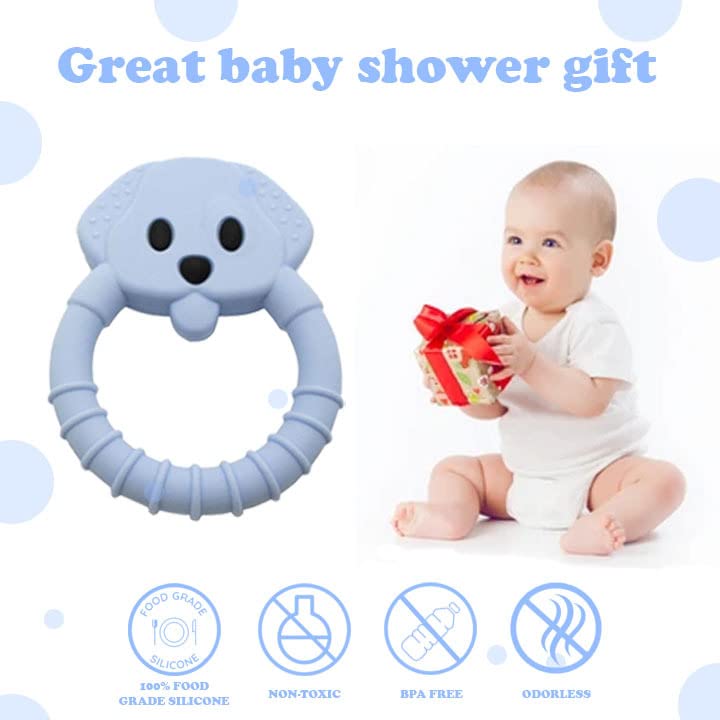 Комплект играчки за никнене на млечни зъби при детето - Включва синята клипсу за зърната и прорезыватель с Медвежонком