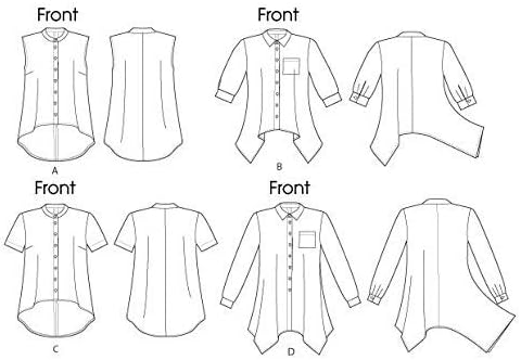 Модел дамски ризи Butterick Patterns B5786F50, размер на F5 (16-18-20-22-24)