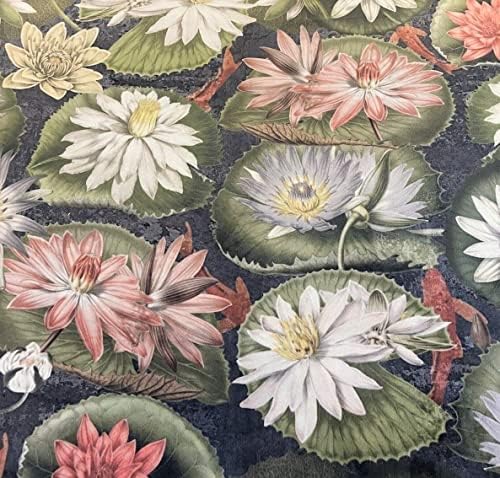 Плат Lotus от Yard Меко Кадифе от The Mater Материал за шиене на Водна Лилия Модел от цветове на Езерото Отличен за