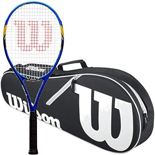 Набор на тенис ракети Wilson US Open, с предварително обтегнати син/жълт конец или комплект в комплект с чанта за тенис ракети