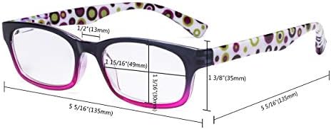 Eyekepper 4 Опаковки Очила за четене с Шарени Износител на точки Модни Очила за Четене за Жени + 2,5