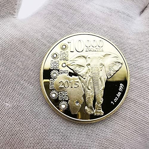 Криптовалюта Любима Монета Възпоменателна Монета Африка Замбия Diamond Слон Диво Животно Слон Са Подбрани Монета