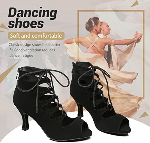 TINRYMX/Дамски Обувки за латино Танци с Отворени пръсти, Професионални Обувки за танци балната зала Салса,
