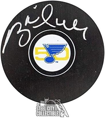 Хокейна шайба Сейнт Луис Блус с автограф Бретта Halla - JSA COA - за Миене на НХЛ с автограф