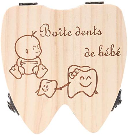 NUOBESTY Спомен Baby 1 Бр Притежателя кутии за детски зъби В Памет Wooden за Деца (цвят на дървото) Кутия за детски