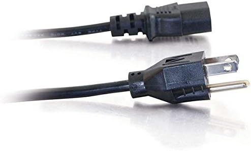 Захранващ кабел C2G, Кратък удължителен кабел, удължителен кабел за захранване, Компютърен Кабел, 18 AWG, Черен, 2 Фута