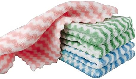 Кърпа за почистване на WishLotus, 5 опаковки, Памучни кърпи за почистване на водната Вълна, Безворсовая Кърпа За почистване,