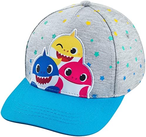 Бейзболна шапка за момчета Nickelodeon Baby Shark за деца - Бяла със Звезди - Възраст 2-4 години - Регулируема