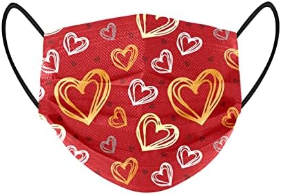Jtckarpu 50 опаковки Женски Маски за Свети Валентин за възрастни с Принтом на Сърцето, Маски за Еднократна употреба за възрастни