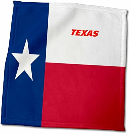Кърпа с изображение на знамето на щата Тексас 3dRose, 15x 22, Бяло
