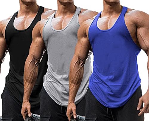 Babioboa / Мъжки Тениски за тренировки във фитнеса, на 3 опаковки, Тениска За мускулите Y-Образна гърба, Тениски