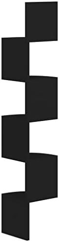 Стенни Ъглова етажерка CKioict Черна 7,5 x 7,5x 48,4 от имитация на Дърво, конзола за Монтиране На лавици, Плаващи Дървени Рафтове,