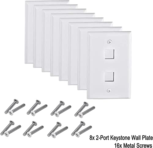Стенни плоча с 2 порта Keystone Jack, 8 бр., Единична Стенни табела за свързване HDMI, Коаксиален Единица, Динамика,