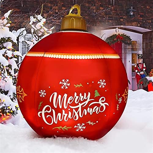 Коледна украса PIFUDE 60 см Открит Коледен Надуваем Декоративен PVC топка Коледен Голяма Топка Украсата на