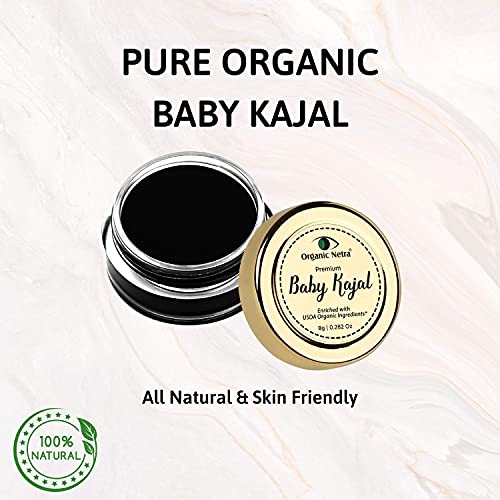 iqra Organic Netra Baby Kajal - Натурален, Обогатен с органични съставки, сертифицирани от Министерството