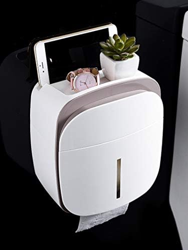 Anncus Кутия за тоалетни Кърпички Креативни Аксесоари за Баня, Безплатен Перфоратор Водоустойчива Кутия за Ролка