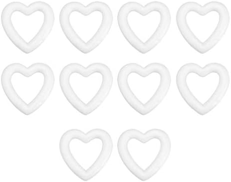 Цветя Полистирен Сърдечен форма, изработени от Полистирол, 10 бр., Бяла Пяна Сърдечен Форма за поднасяне на Венци