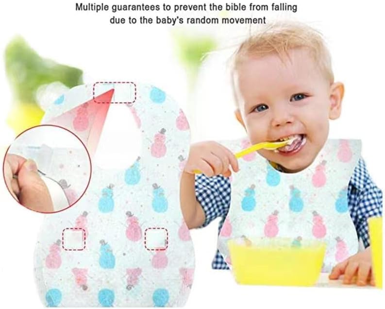 30 БР. За еднократна употреба бебешки лигавници, преносими детски престилки за хранене на бебета, нетъкан Регулируеми