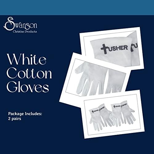 Swanson Christian Products Бели Памучни Църковни ръкавици - За управление на качеството и Дейности - Ръкавица