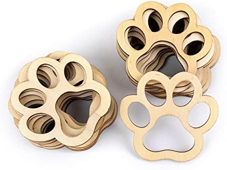 Framendino, 24 Опаковки Недовършени Дървени Изрезки за Лапите на Домашни Любимци, Празен Дървен Отвор за Ноктите на Кучета