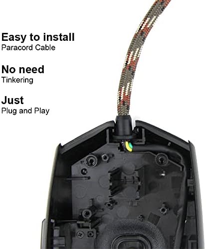 Кабел за мишки Paracord за геймърски мишки на Razer DeathAdder Essential - (Rainbow 27)