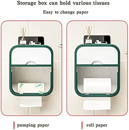 Държач за тоалетна хартия ZJLZPB с хранилището - Лигав стенен Органайзер за тоалетна хартия от неръждаема стомана - Смывной