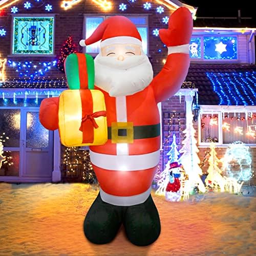Коледни Надуваеми Украшения Pignr 5 фута Дядо Коледа с Торба за подаръци, Вградени led Светлини, Надуваеми Външни