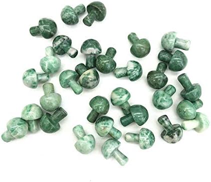 SUWEILE JJST 3шт Натурален Зелен Нефрит Emerald Камък Кристал Във формата на Гъбата Полиран Здравословен Подарък