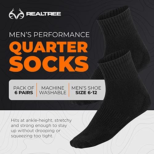 Черни мъжки чорапи с подплата Realtree Crew или Дълги за работа - Размер 6-12