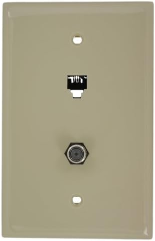 Leviton 40539-Конектор за свързване на телефона/видеостены среден размер на CMI, 6P4C X F, Слонова кост