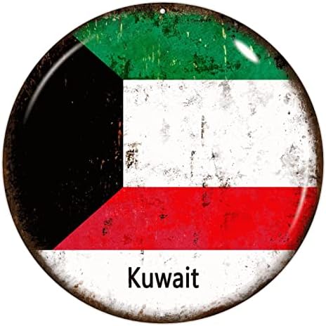Кувейтска Метален Знак Kuwait Флаг Добре Дошли Врата Знак Национален Флаг Самостоятелен Стенен монтаж Арт Селска