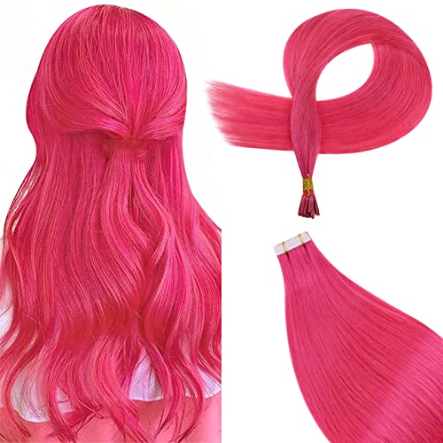 Специални оферти: RUNATURE Ярко-Розова лента за удължаване на Косата, Лентата за Цвят на Коса Разширения, Розовата Лента за Удължаване на косата, прави Косата Розов цвя?