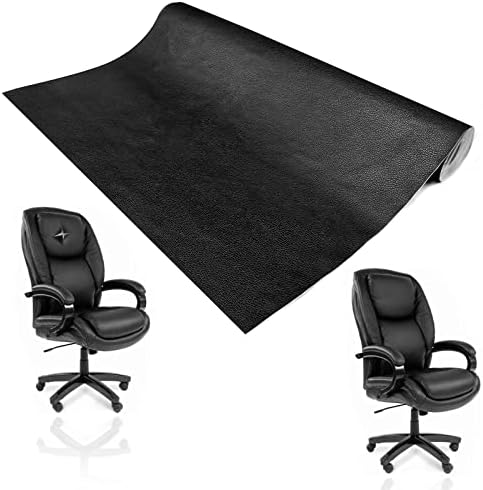 Ремонт на кожата Vodolo за офис кресла, Светли Черна Самозалепващи Кръпка за ремонт на кожата за Офис седалка Комплект