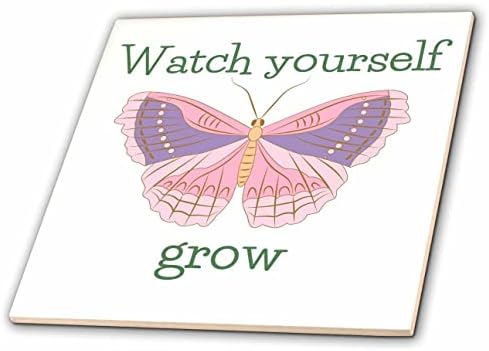 Триизмерно изображение на красиви пеперуди с надпис Watch направи си сам grow - Tiles (ct-375902-4)
