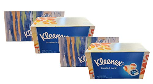 Kleenex-Салфетки Trusted Care Меки, твърди и 2-слойни, 230 Кърпички за лице (произволен дизайн) - 4 кутии