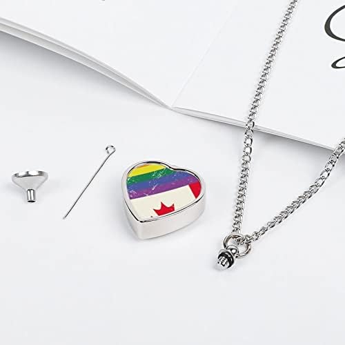 Гръндж Гей ЛГБТ Флаг и с Флага на Канада Домашен Любимец Мемориал Урна Висулка Колие На Паметта Кремационные