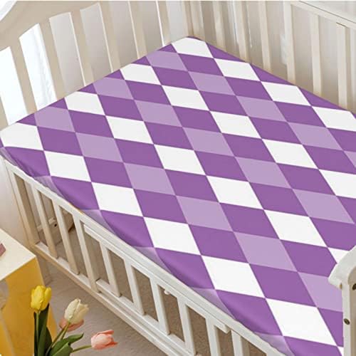 Чаршаф за легло с лилава тема, Стандартен чаршаф за матрак легла, Мека и еластична чаршаф за леглото - идеално за стая на момче или момиче, или на детето, 28 x 52, Виолето