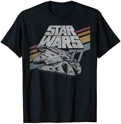 Тениска с Диагонални Ивици в Ретро стил Междузвездни войни, хиляда години Сокол 77