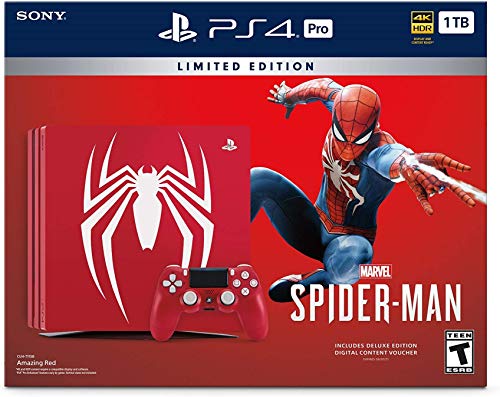 Конзолата Playstation 4 Pro с един карам с капацитет 1 TB, издаден в ограничен тираж - Комплект Marvels Spider-Man Допълнени