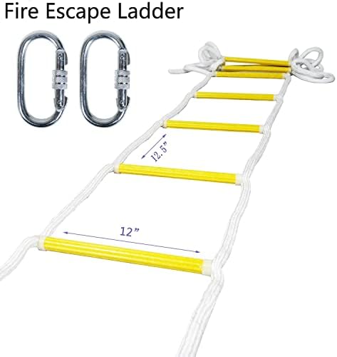 Спешна пожарна стълба Пожароустойчива Подсигурен веревочная стълби с куки Бърза за разгръщане и лесен за използване,