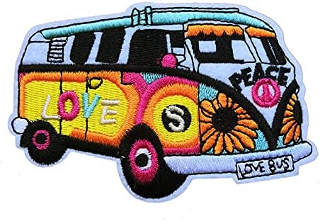 Нашивка KLORIZ Peace Bus Мир в целия свят, Бродирана На Желязо Пришивных Нашивках, Апликация за дрехи