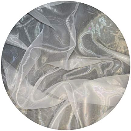 Бяла Прозрачна тъкан от органза - Копринена Лъскава тъкан от органза за Сватбена рокля - Опаковка от 10 ярда | Модерно