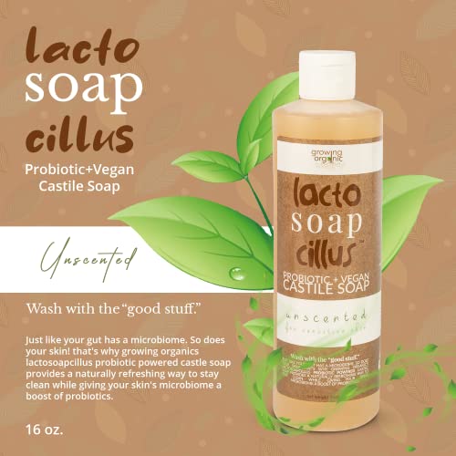 Пробиотик + Веганское Кастильское сапун Lactosoapcillus - Естествен освежаващ Многофункционално течен сапун