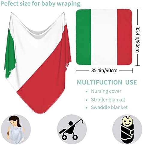 Детско Одеало с Италиански Флаг, Като Одеало за Бебета, Калъф за Свободни Новородени, Обвивка