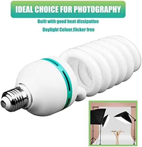 BOLLUMA Photography Крушка Пълен Спектър, 2X135 W 5500 Към Лампа Дневна светлина Продължително Действие E27 Бяла Лампа за