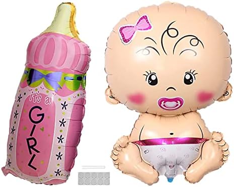 Комплект балони от алуминиево фолио за бутилки за малки момичета, Това балони за момичета, Розови балони за бебешки