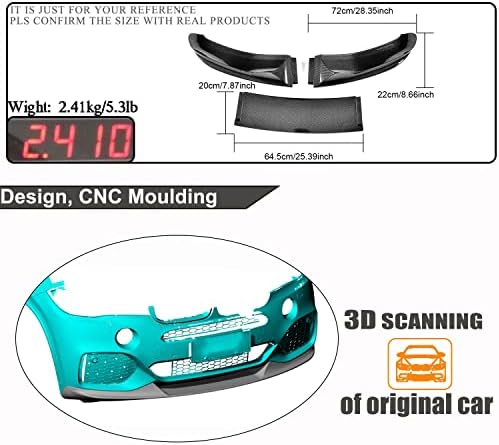 MCARCAR КОМПЛЕКТ за устни на Предната Броня от Въглеродни влакна, Подходящи за BMW X5 F15 M Sport M-Tech 2014-2018