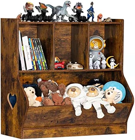 Lerliuo Органайзер за съхранение на играчки за деца, Детски Малка библиотека и лавица за книги, Шкаф за съхранение