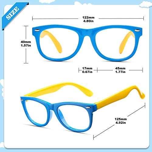 Детски сини светозащитные очила с мека и твърда гума гъвкави рамки TPEE - за момичета и момчета 3-12 години